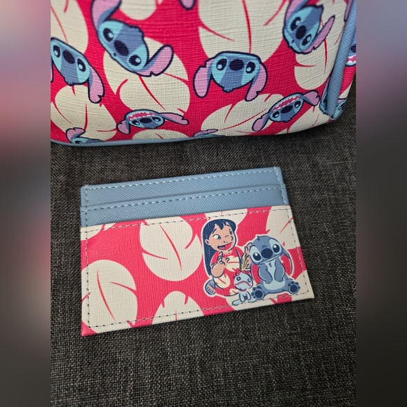 New! Disney Lilo & Stitch Mini Backpack Bag & Card Holder - Picture 5 of 6